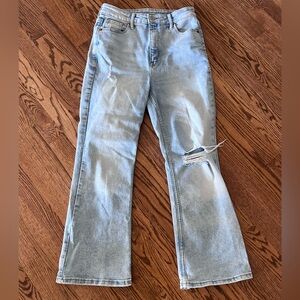 Old Navy Higher High Rise Flare Jeans Women's size 4 Secret Smooth Pockets EUC